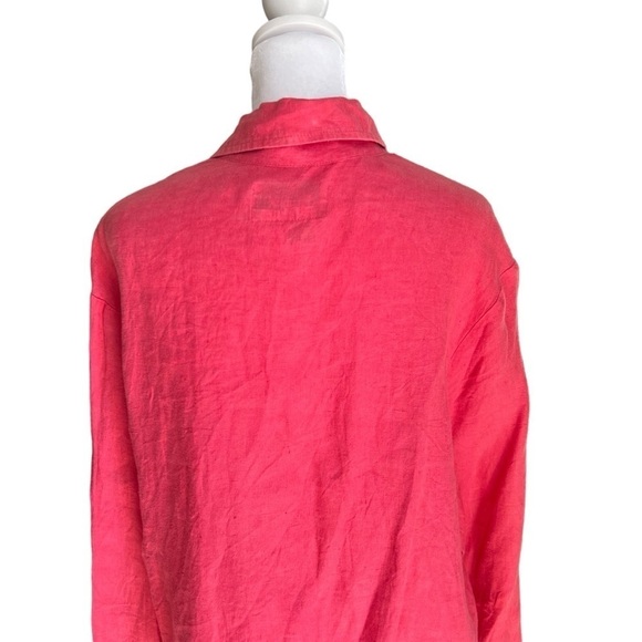 FLAX - Long Sleeve 100% Linen Button Down Shirt Blouse Sz S - Picture 6 of 8